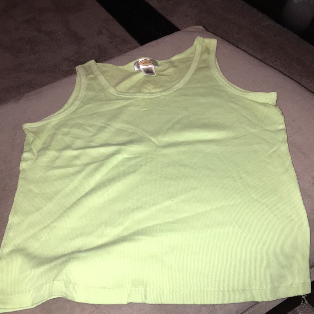 Talbots lime green tank top sz XL